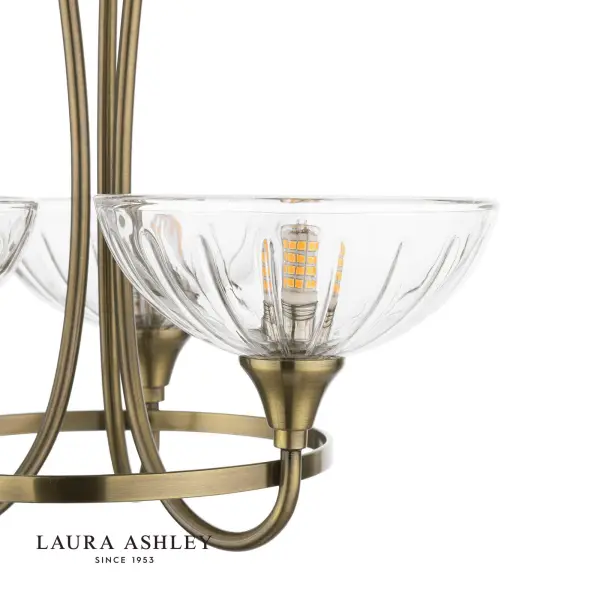 Wellham 3 Light Antique Brass Semi Flush Fitting