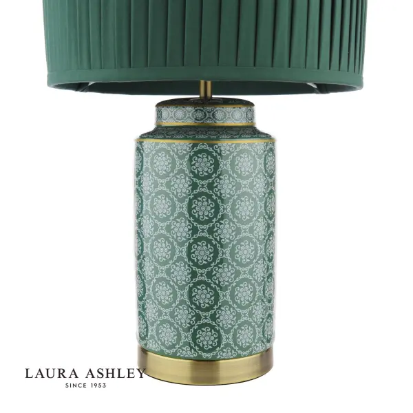 Knipton Antique Brass & Green Table Lamp C/W Shade