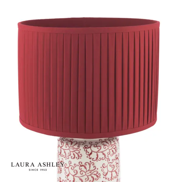 Knipton Antique Brass & Red Table Lamp C/W Shade