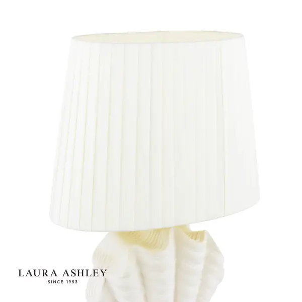 Shell White Ceramic Table Lamp C/W Shade