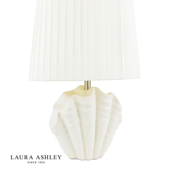 Shell White Ceramic Table Lamp C/W Shade
