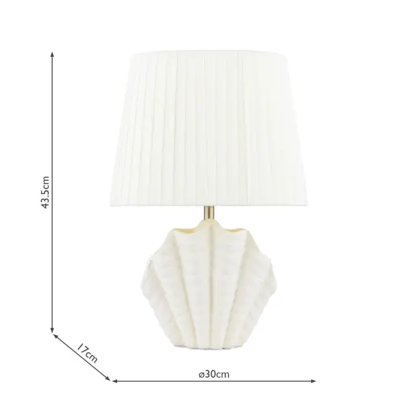 Shell White Ceramic Table Lamp C/W Shade