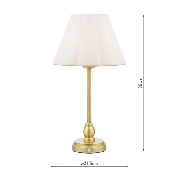 Erin Rechargeable Antique Brass Table Lamp