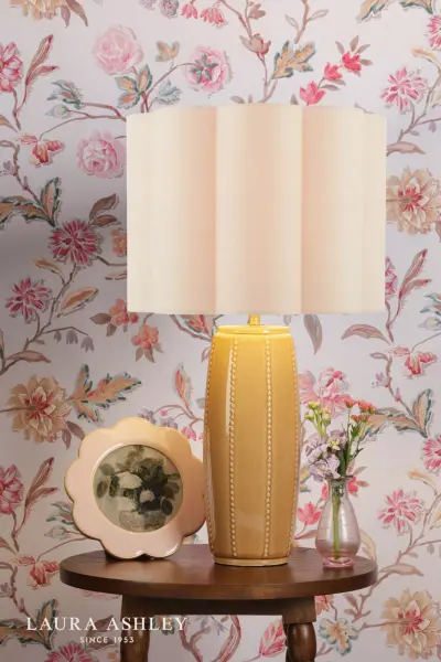 Littleton Yellow Ceramic Table Lamp C/W Shade