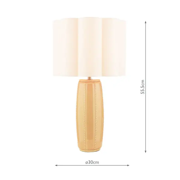 Littleton Yellow Ceramic Table Lamp C/W Shade