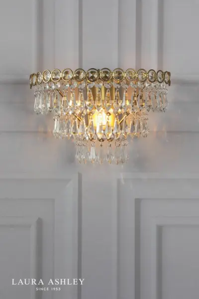 Enid Faceted Glass & Antique Brass Wall Light