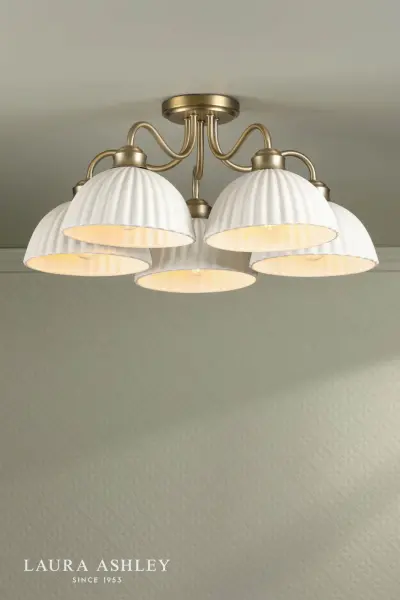 Durford 5 Light Semi-Flush Matt Antique Brass