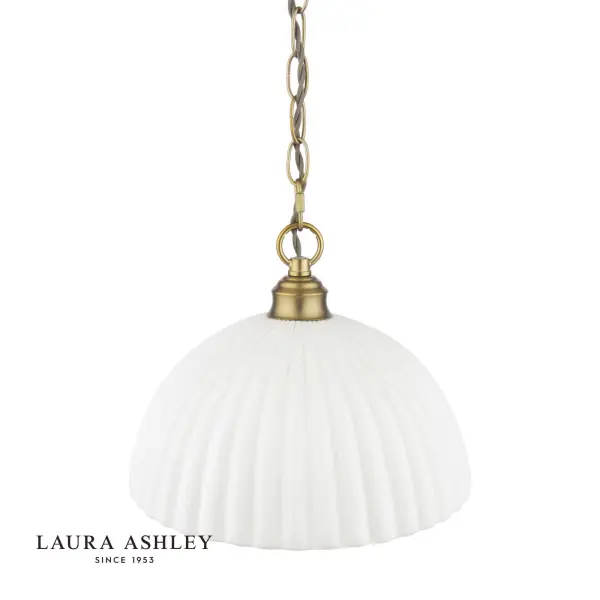 Durford Large Pendant in Matt Antique Brass and White Ceramic Shade