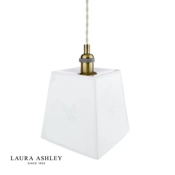 Porcelain Square Cream & Brass Single Pendant