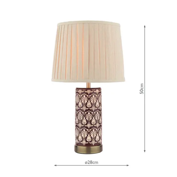 Medlock Purple Ceramic Table Lamp C/W Shade