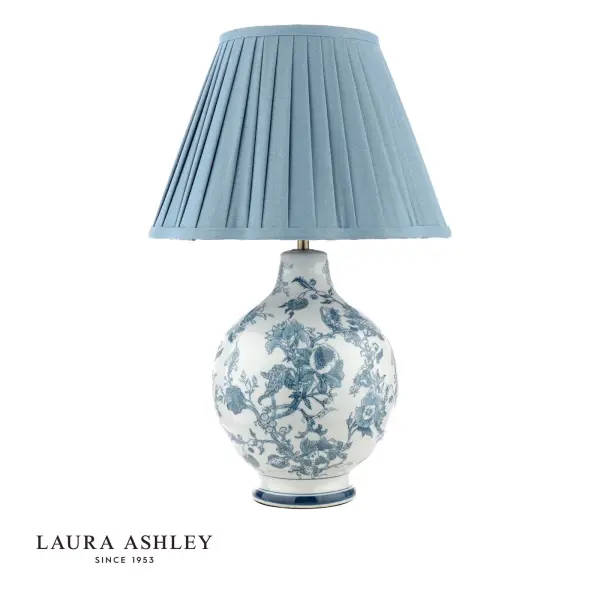 Maltby Blue Ceramic Table Lamp C/W Shade