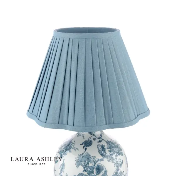 Maltby Blue Ceramic Table Lamp C/W Shade