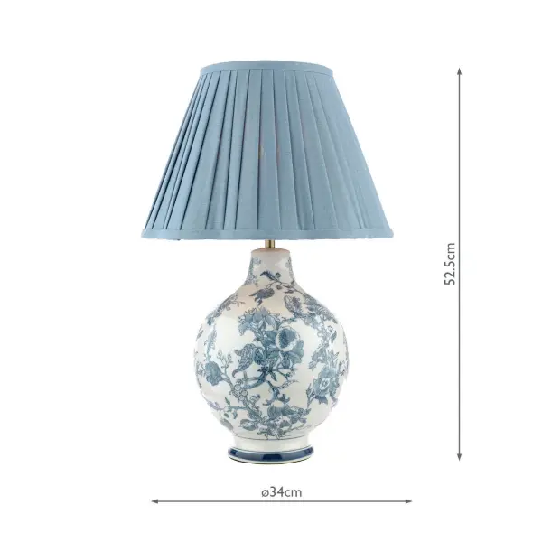 Maltby Blue Ceramic Table Lamp C/W Shade