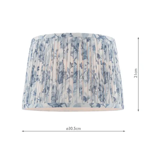 Adwick Blue Cotton Tapered Drum Shade 30cm