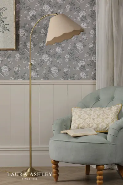 Cordwell Antique Brass Floor Lamp C/W Shade