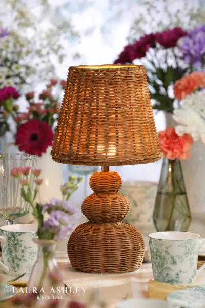 Hasfield Rechargeable Rattan Table Lamp C/W Shade