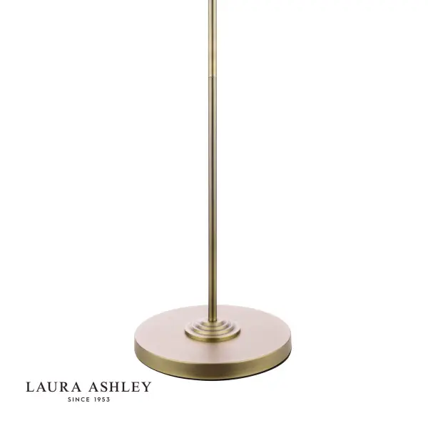 Sorrento 3 Light Antique Brass Floor Lamp With Natural Shade