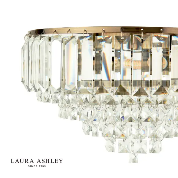 Vienna 3 Light Antique Brass Flush Fitting