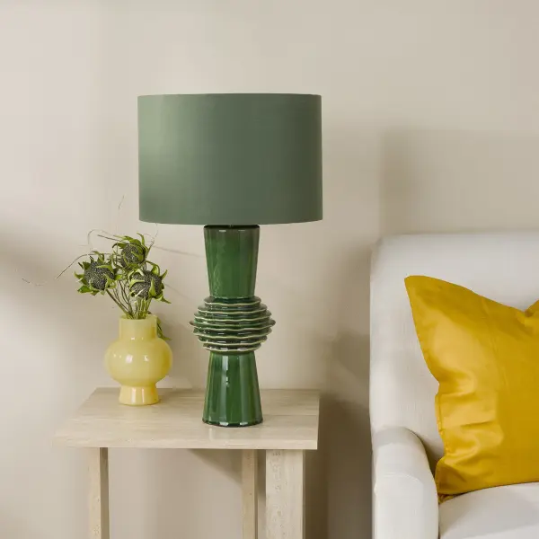 Lagle Green Table Lamp C/W Shade