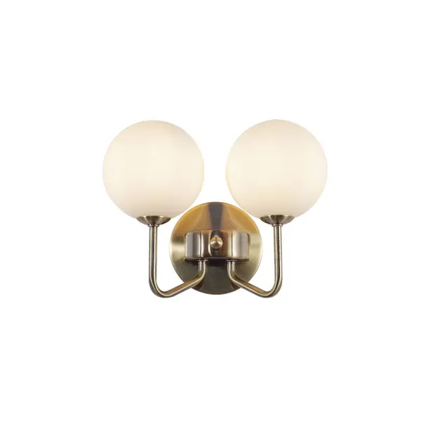 Lando Double Wall Light in Antique Brass
