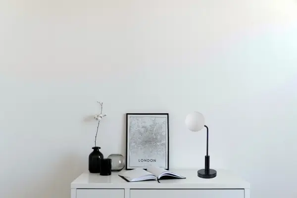Lando Matt Black Table Lamp With Opal Shade