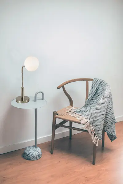 Lando Satin Chrome Table Lamp With Opal Shade