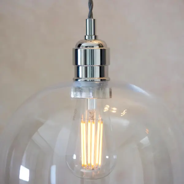 Molly Polished Nickel Large Clear Glass Pendant