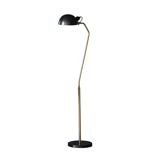 Largo Floor Lamp in Satin Black & Aged Brass Finish