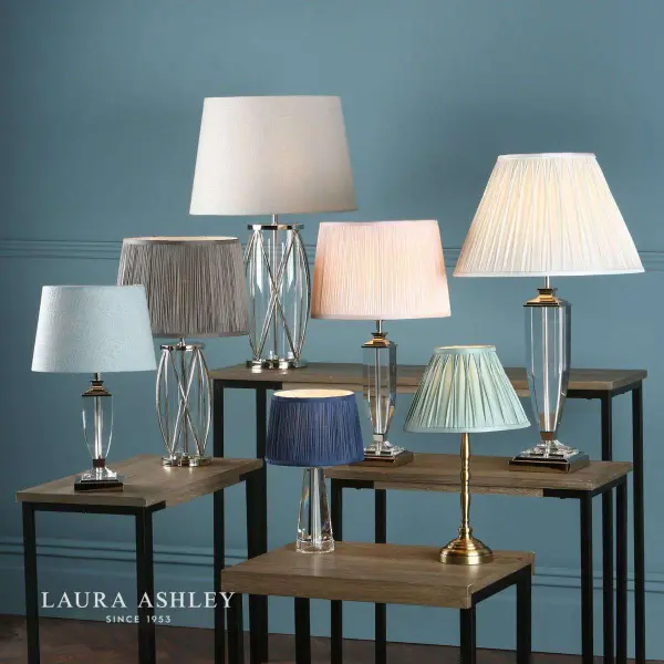 Laura Ashley Carson Polished Nickel & Crystal Table Lamp Base Large