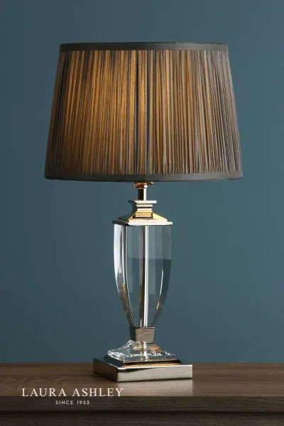 Laura Ashley Carson Polished Nickel & Crystal Table Lamp Base Small