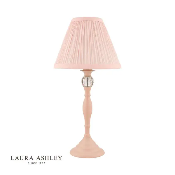 Laura Ashley Ellis Satin-Painted Spindle Table Lamp with Blush Shade