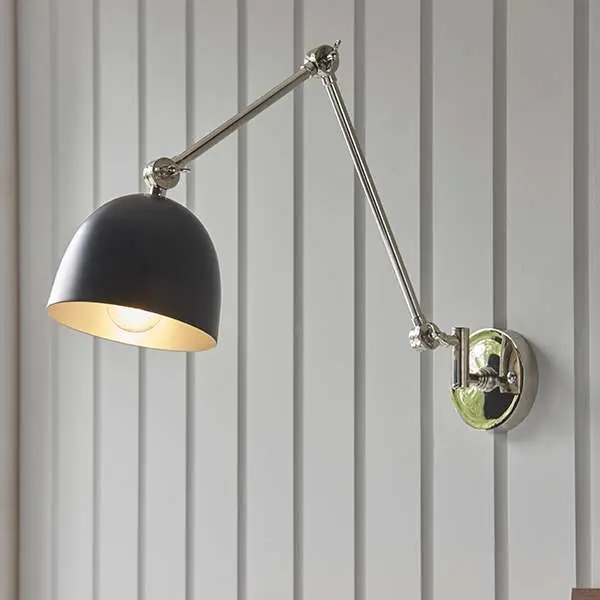 Lehal Swing Wall Light in Polished Nickel Finish