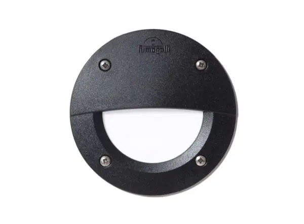 Leti 100 Round Recessed Wall Light Black