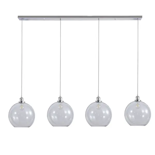 Lewis 4 Light Bar Pendant in Polished Chrome & Clear Glass