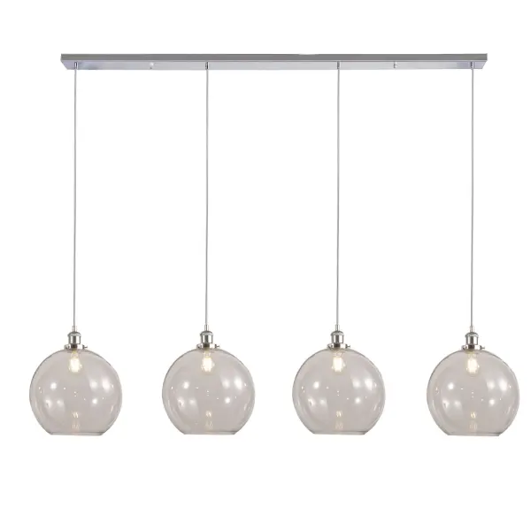 Lewis 4 Light Bar Pendant in Polished Chrome & Clear Glass