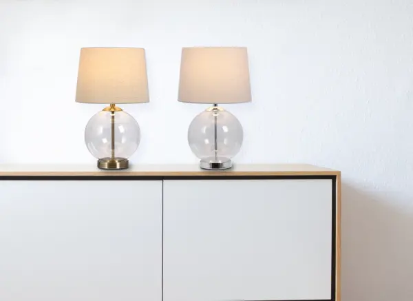 Lewis Polished Chrome Table Lamp C/W Shade