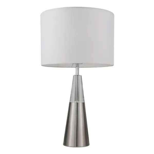 Lola Satin Chrome Table Lamp C/W Shade