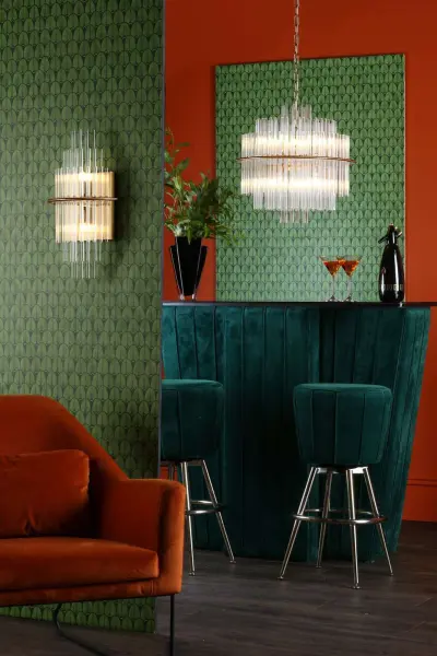 Lukas Wall Light in Antique Gold & Glass