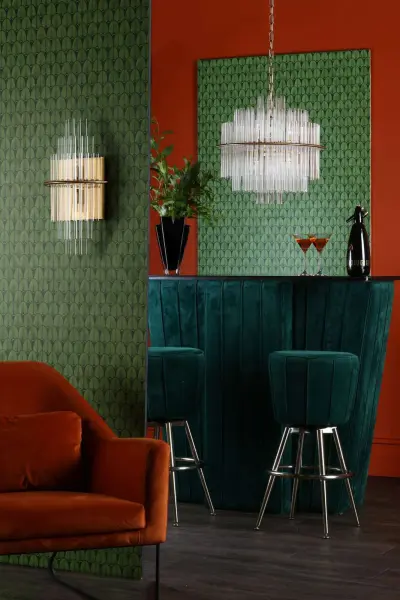 Lukas Wall Light in Antique Gold & Glass