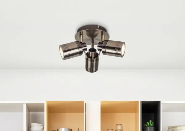 Luxo 3 Light Spotlight in Satin Chrome