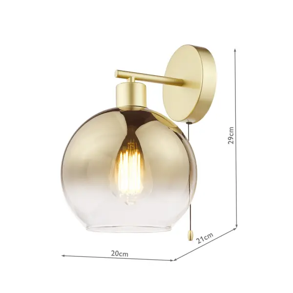 Lycia Satin Gold & Gold Ombre Glass Wall Light