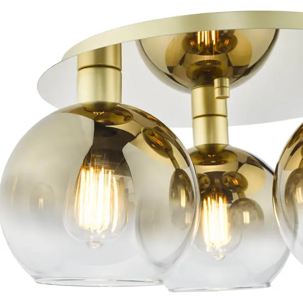 Lycia 3 Light Flush Fitting in Satin Gold