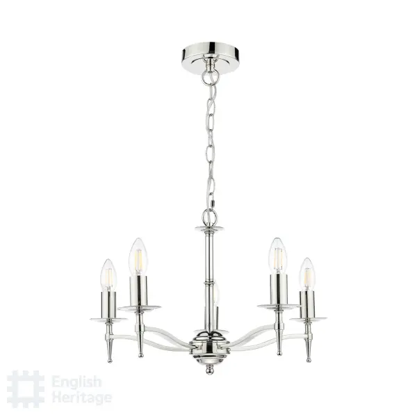 Marble Hill Polished Nickel 5 Light Pendant