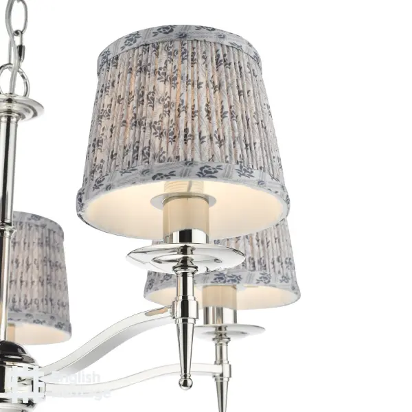 Marble Hill Polished Nickel 5 Light Pendant