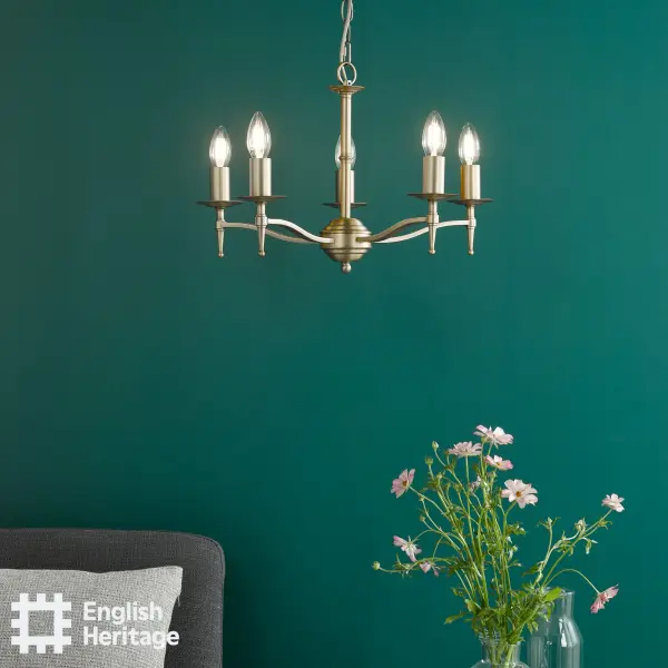 Marble Hill Aged Brass 5 Light Pendant