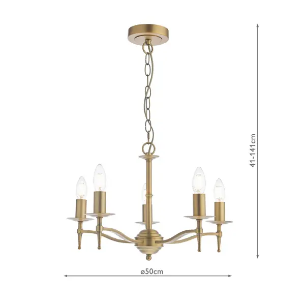 Marble Hill Aged Brass 5 Light Pendant