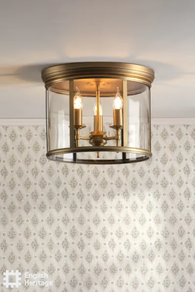 Marble Hill 3 Light Aged Brass Flush Fitting