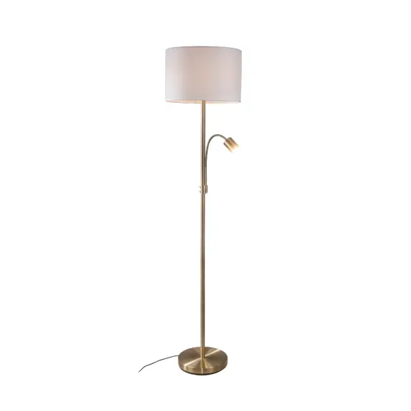 Marshall Antique Brass Mother & Child Floor Lamp