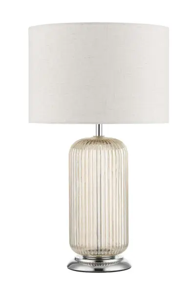 Mason Amber Ribbed Glass Table Lamp C/W Shade