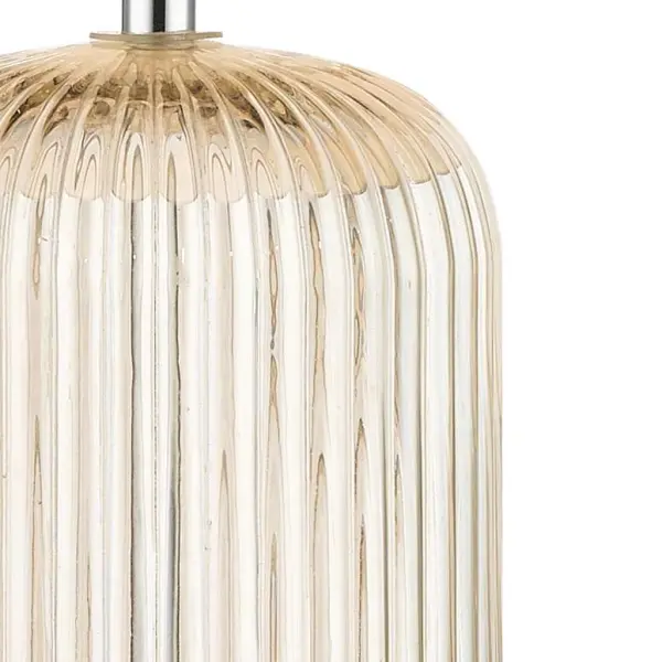 Mason Amber Ribbed Glass Table Lamp C/W Shade